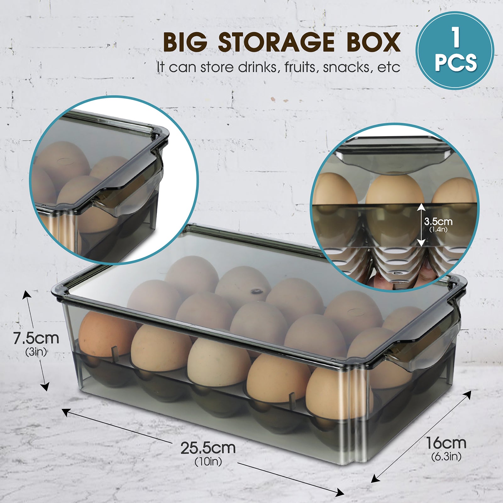 Masthome 9-Piece Fridge Storage Organizer with Egg Tray