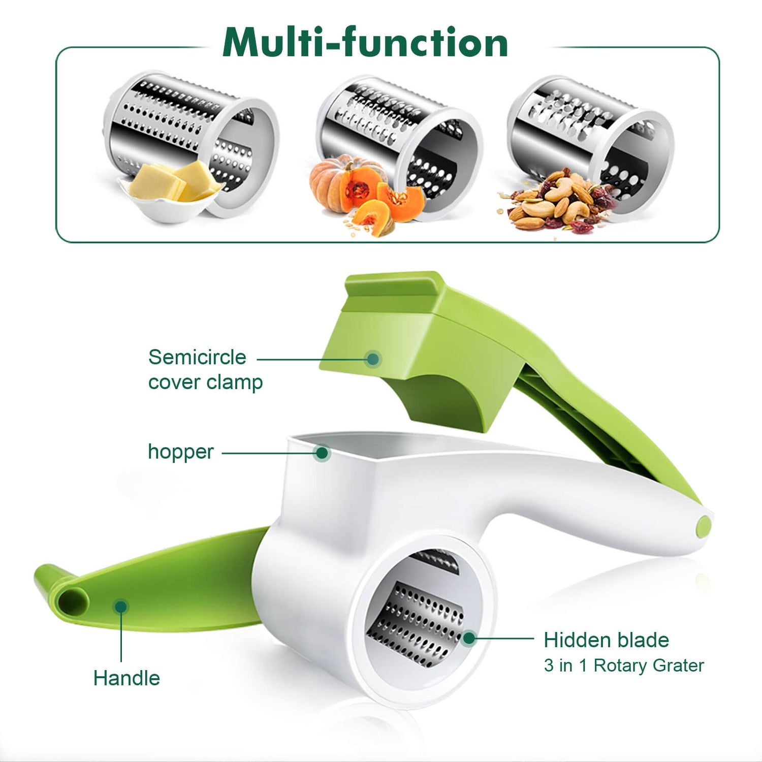 Masthome Manual Handheld Rotary Cheese Grater