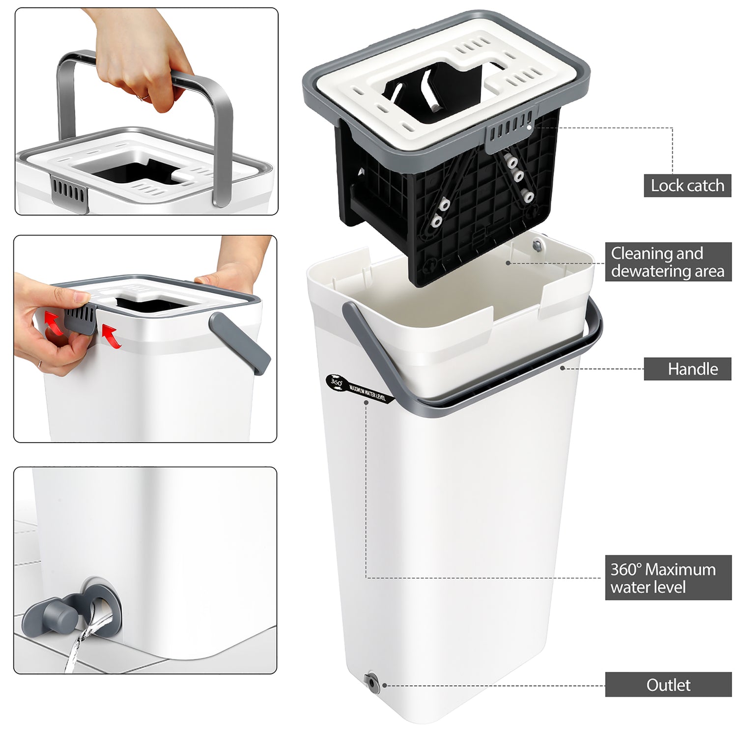 Masthome Sponge Mop and Bucket Set with 3 Refills