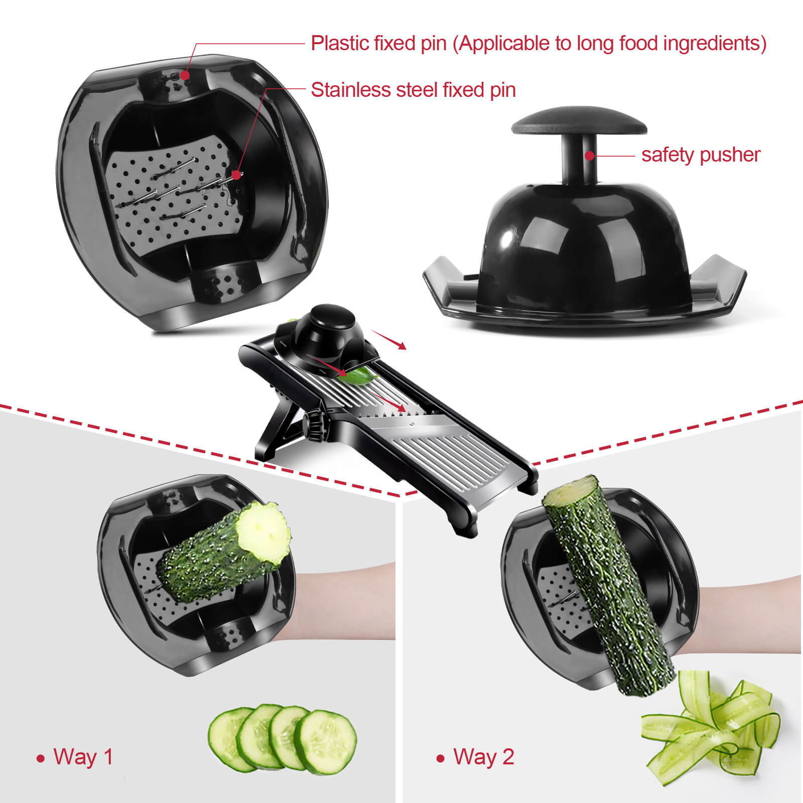 Masthome Mandoline Slicer Stainless Steel Adjustable Blade