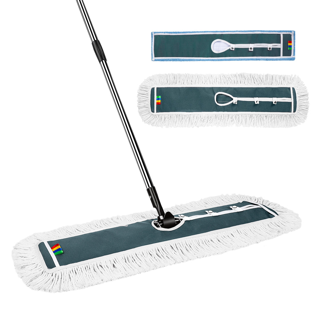 Industrial mop, Commercial Mop Suitable for Hospitals and Shopping Malls, Large Floor Mop with 3 pads