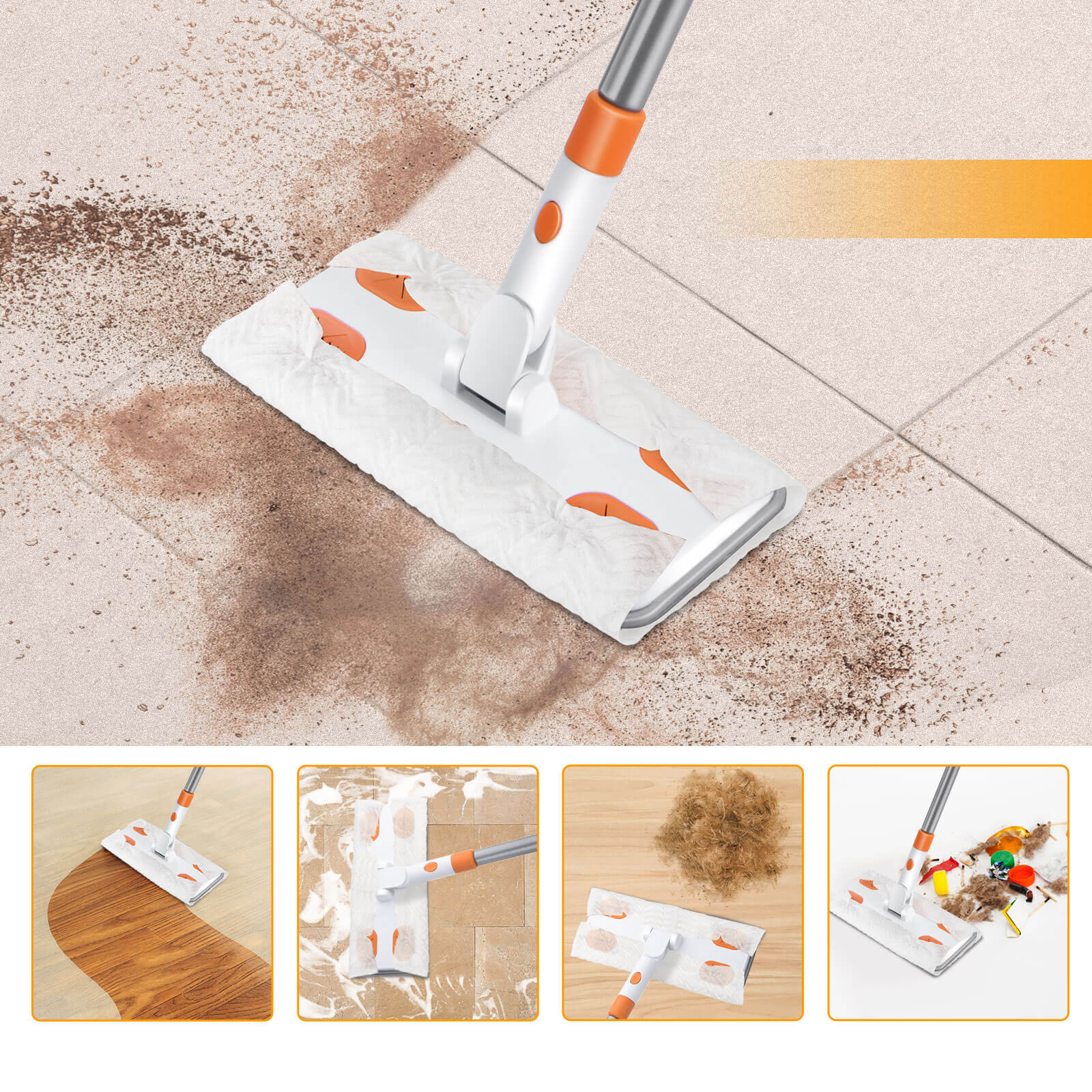 Masthome Disposable Mop with 10 Refills