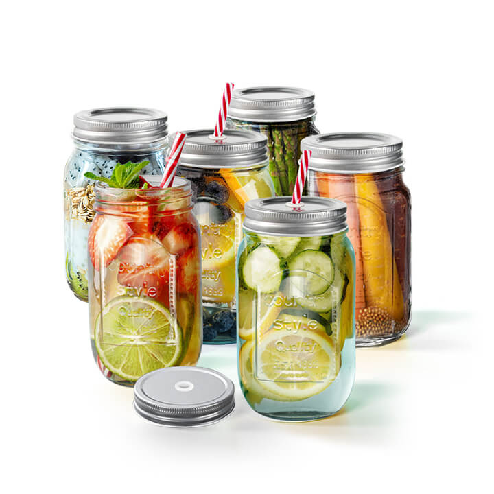 Masthome 16 OZ Regular Mouth Mason Jars 6 PCS