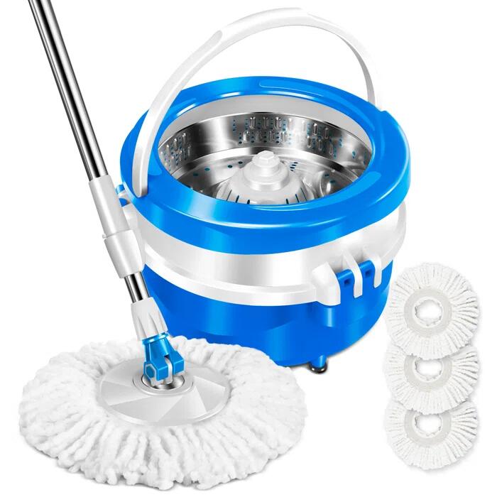 Masthome 2 in 1 Spin Mop and Bucket with 3 Refills