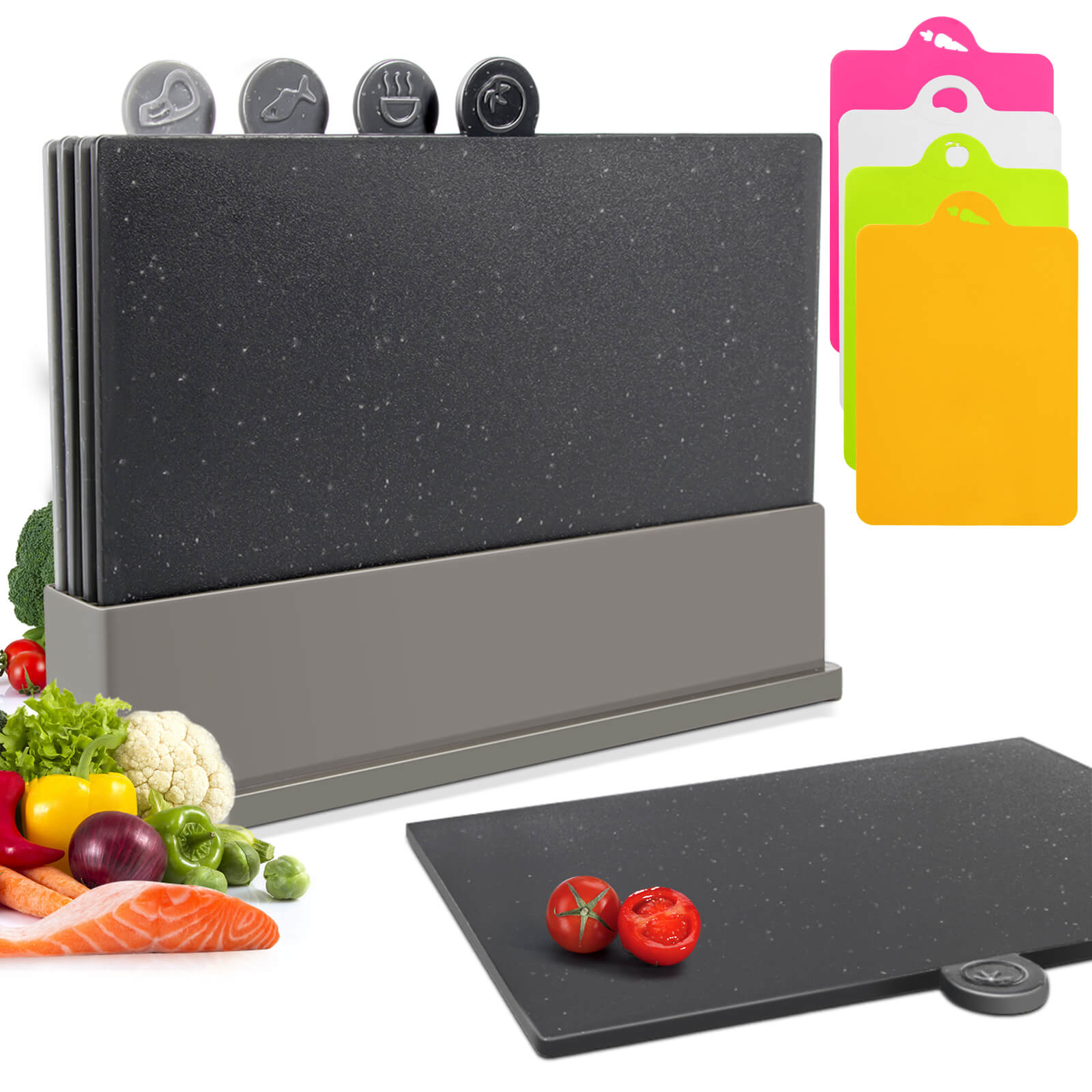 Masthome Stand Plastic Chopping Board Set