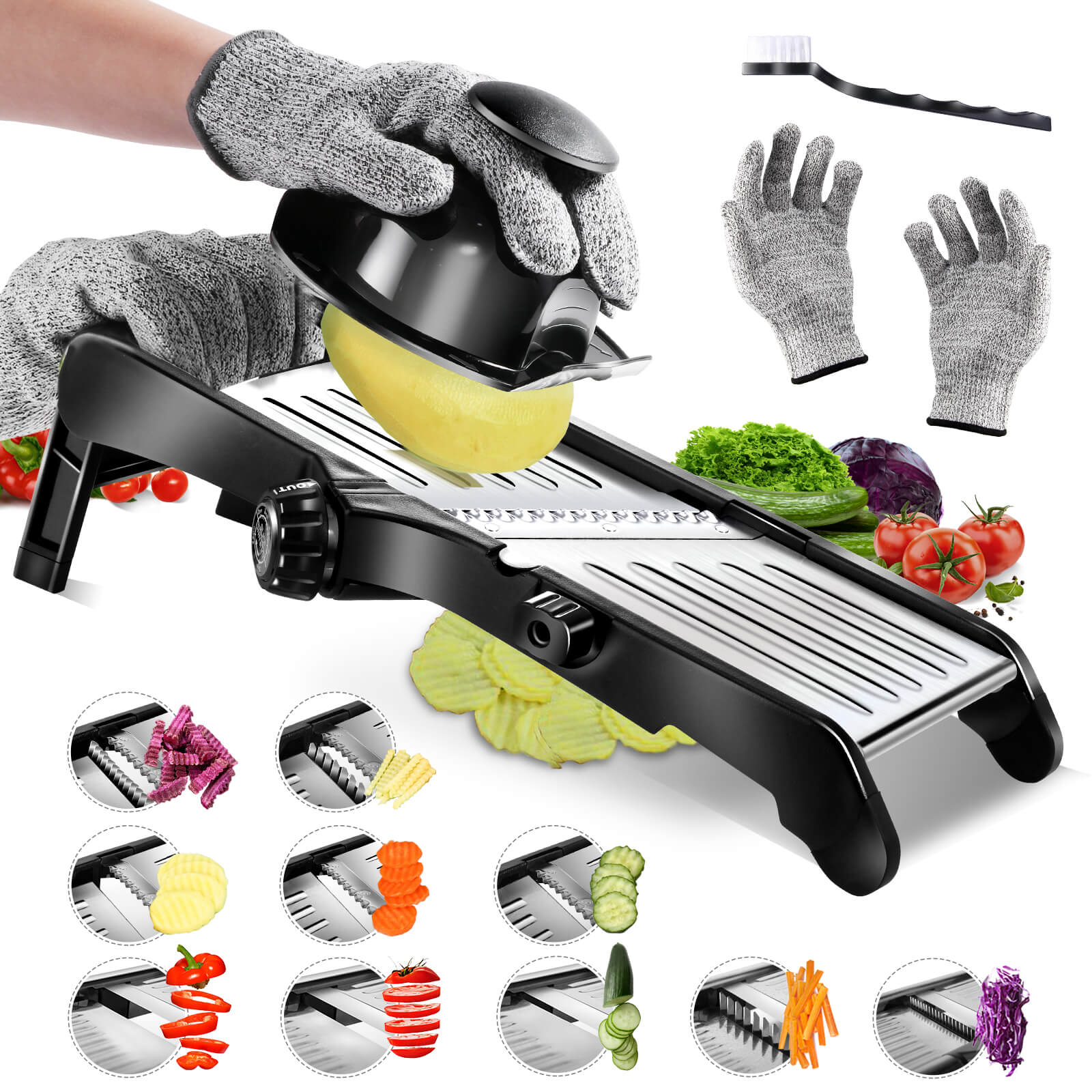 Masthome Mandoline Adjustable Stainless Steel Food Slicer