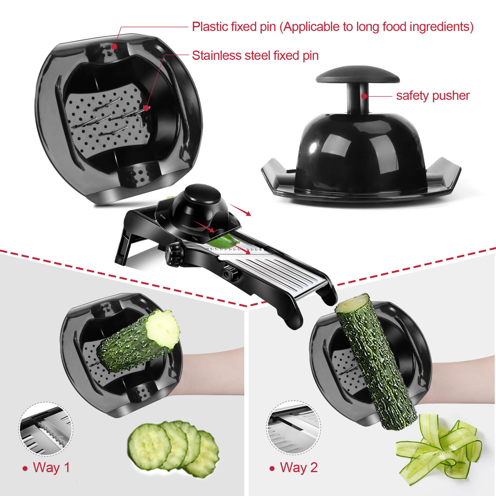 Masthome Mandoline Adjustable Stainless Steel Food Slicer