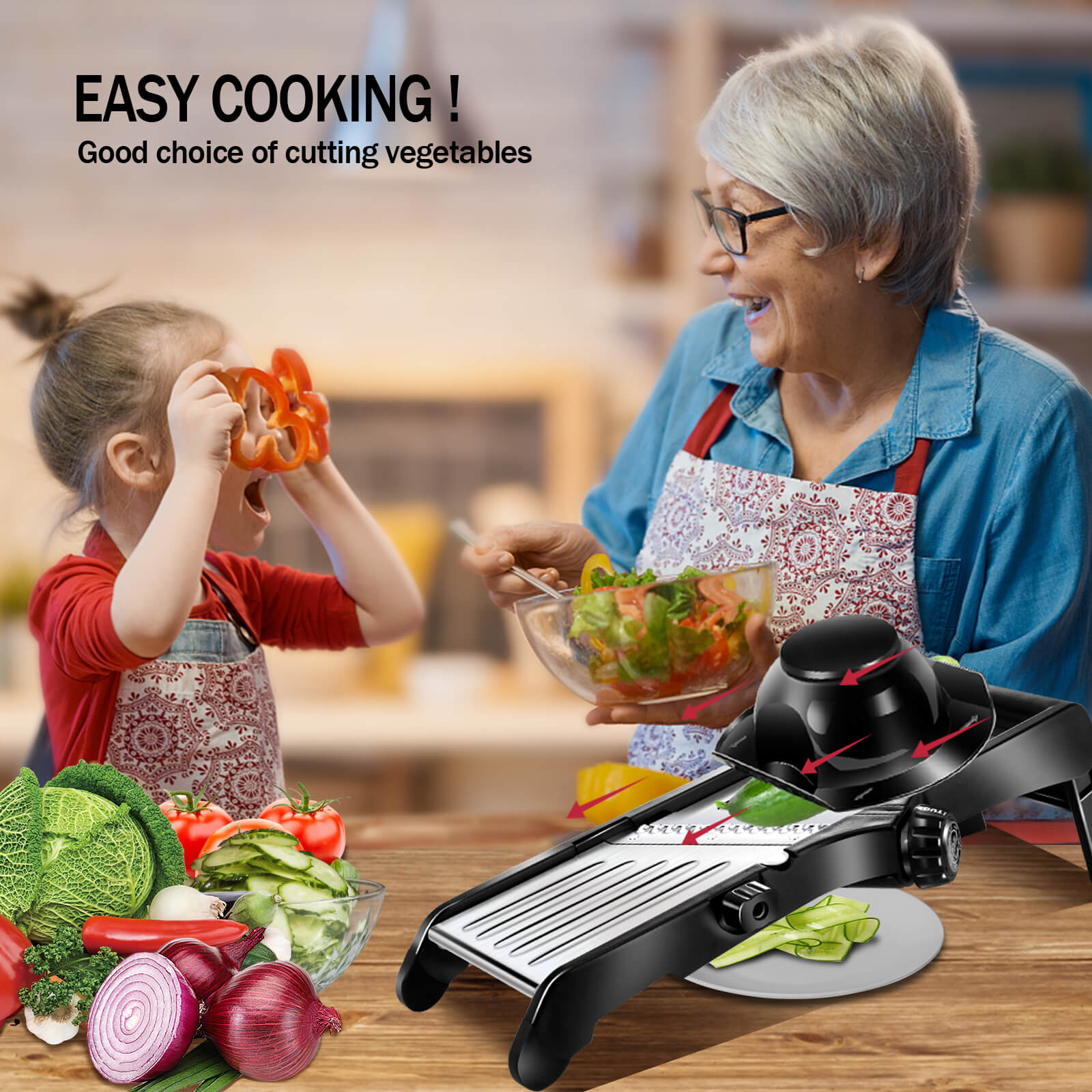 Masthome Mandoline Adjustable Stainless Steel Food Slicer