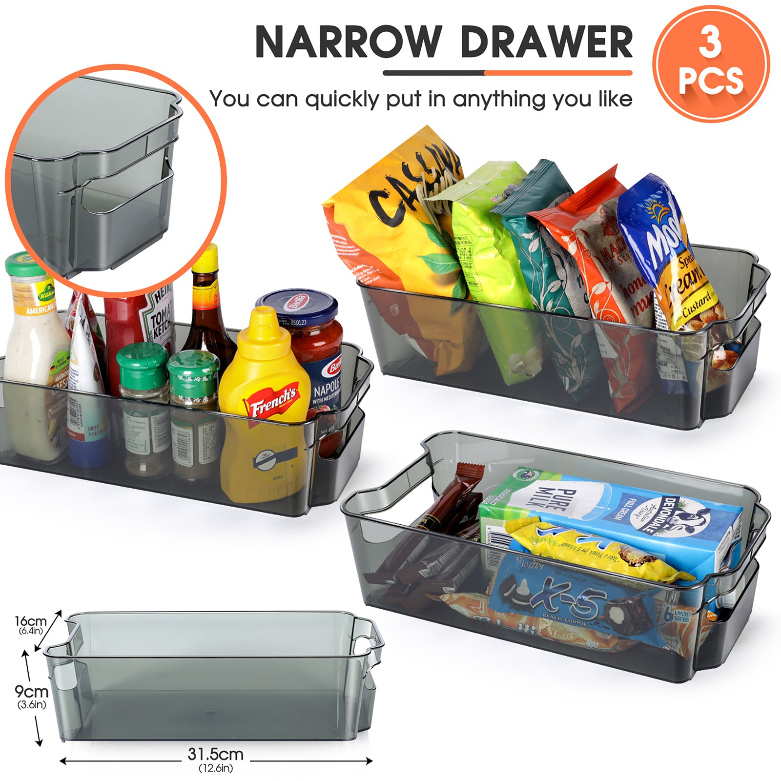 Masthome 13Pcs Fridge Organizer Refrigerator Bins with Lids