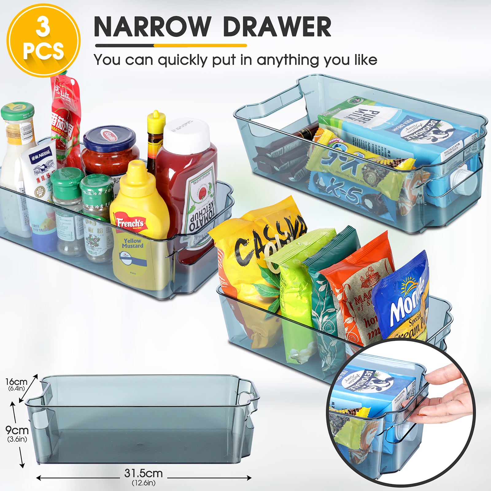 Masthome 13Pcs Fridge Organizer Refrigerator Bins with Lids