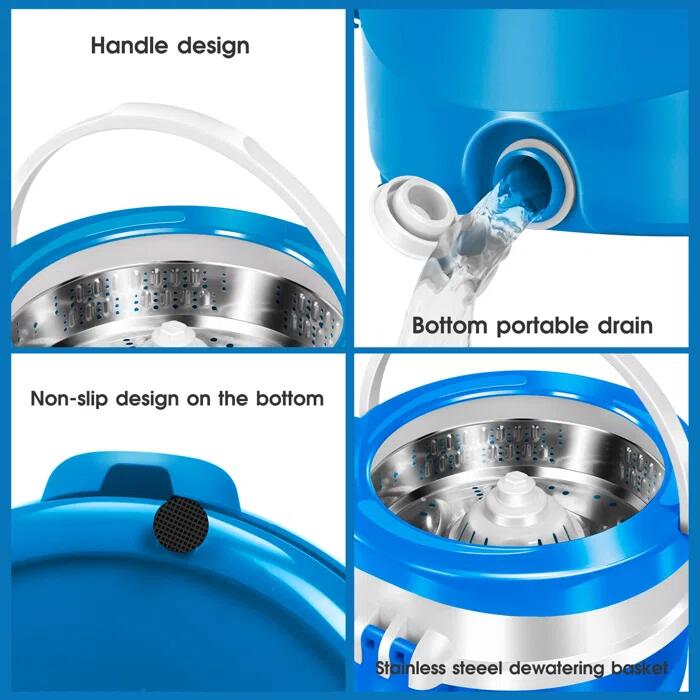 Masthome 2 in 1 Spin Mop and Bucket with 3 Refills