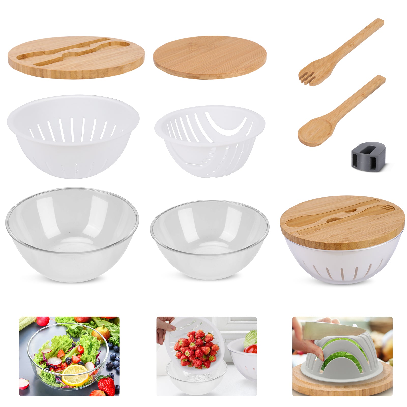 Medium Glass Mixing Bowl with Bamboo Lid + Reviews