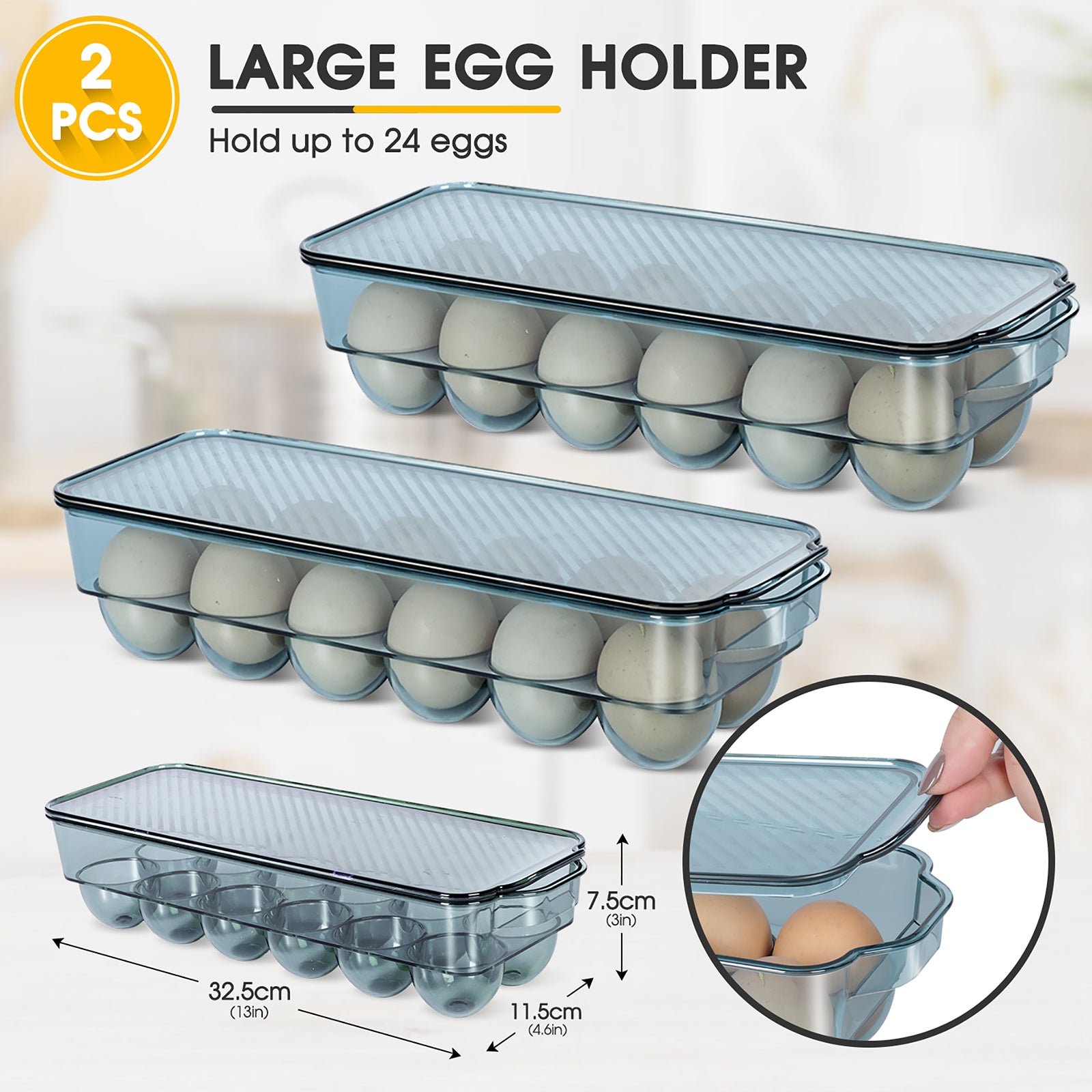 Masthome 13Pcs Fridge Organizer Refrigerator Bins with Lids