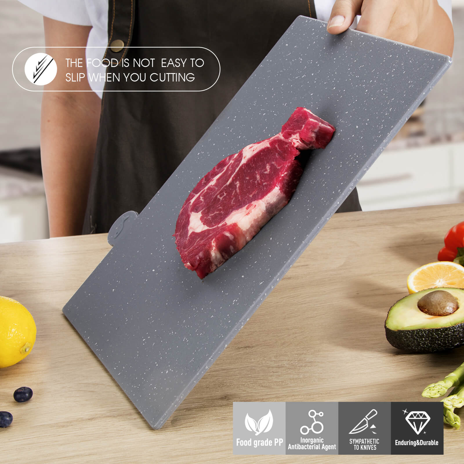 Masthome Stand Plastic Chopping Board Set