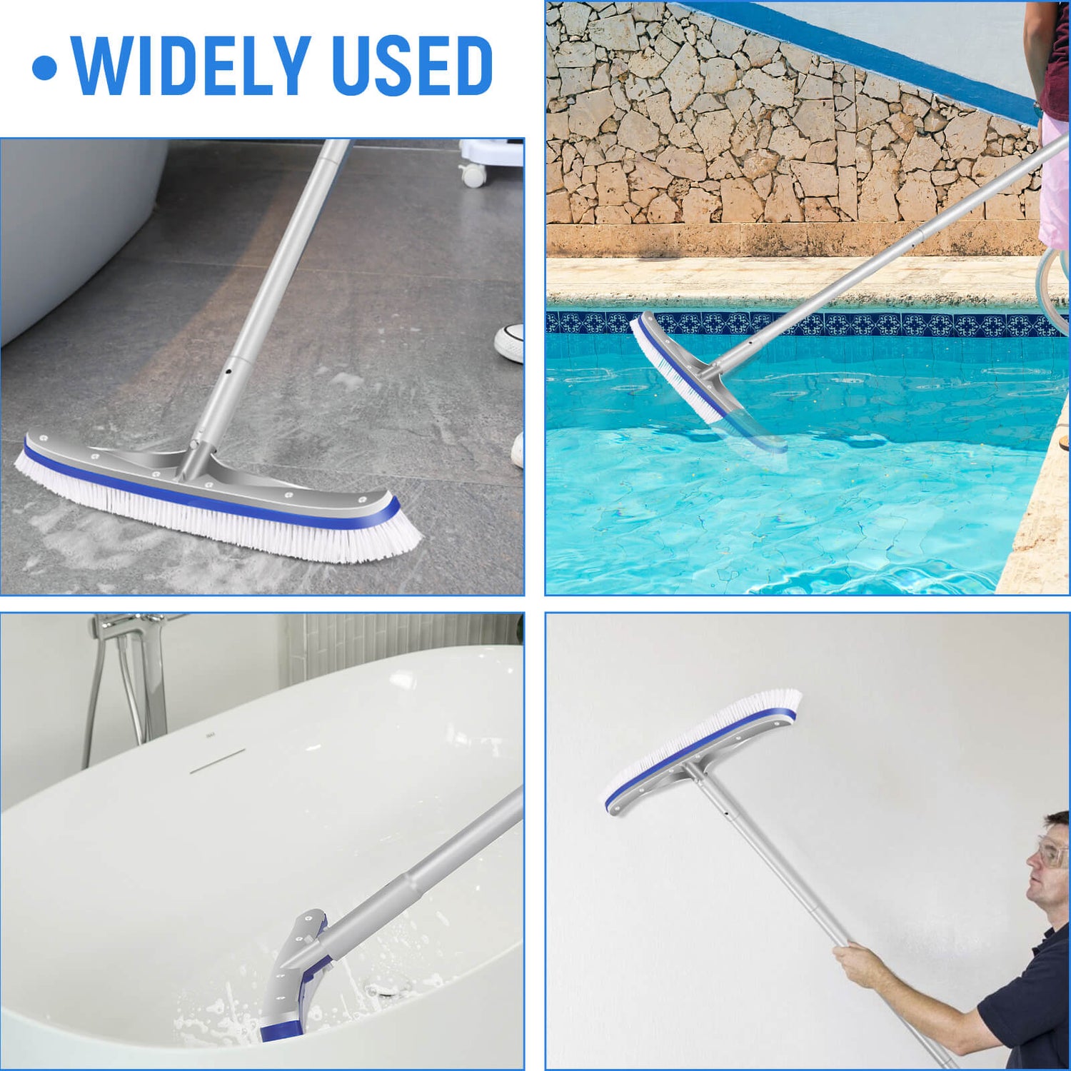 Masthome Swimming Pool Wall and Tile Cleaning Brush 18"