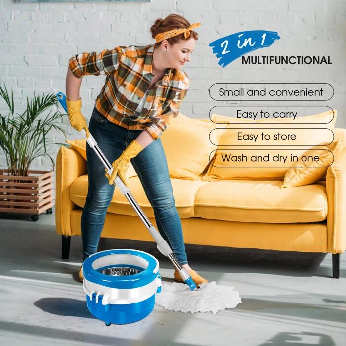 Masthome 2 in 1 Spin Mop and Bucket with 3 Refills