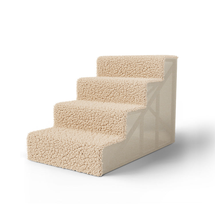 Dog Stairs 4-Step Dog Steps for Beds,Pet Step for Small Dogs,Non-Slip Plastic Dog Ramp,16" High,Holds 50lbs