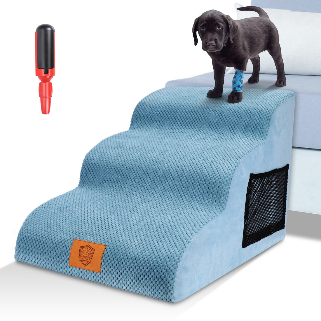3 Tier Dog Stair Blue