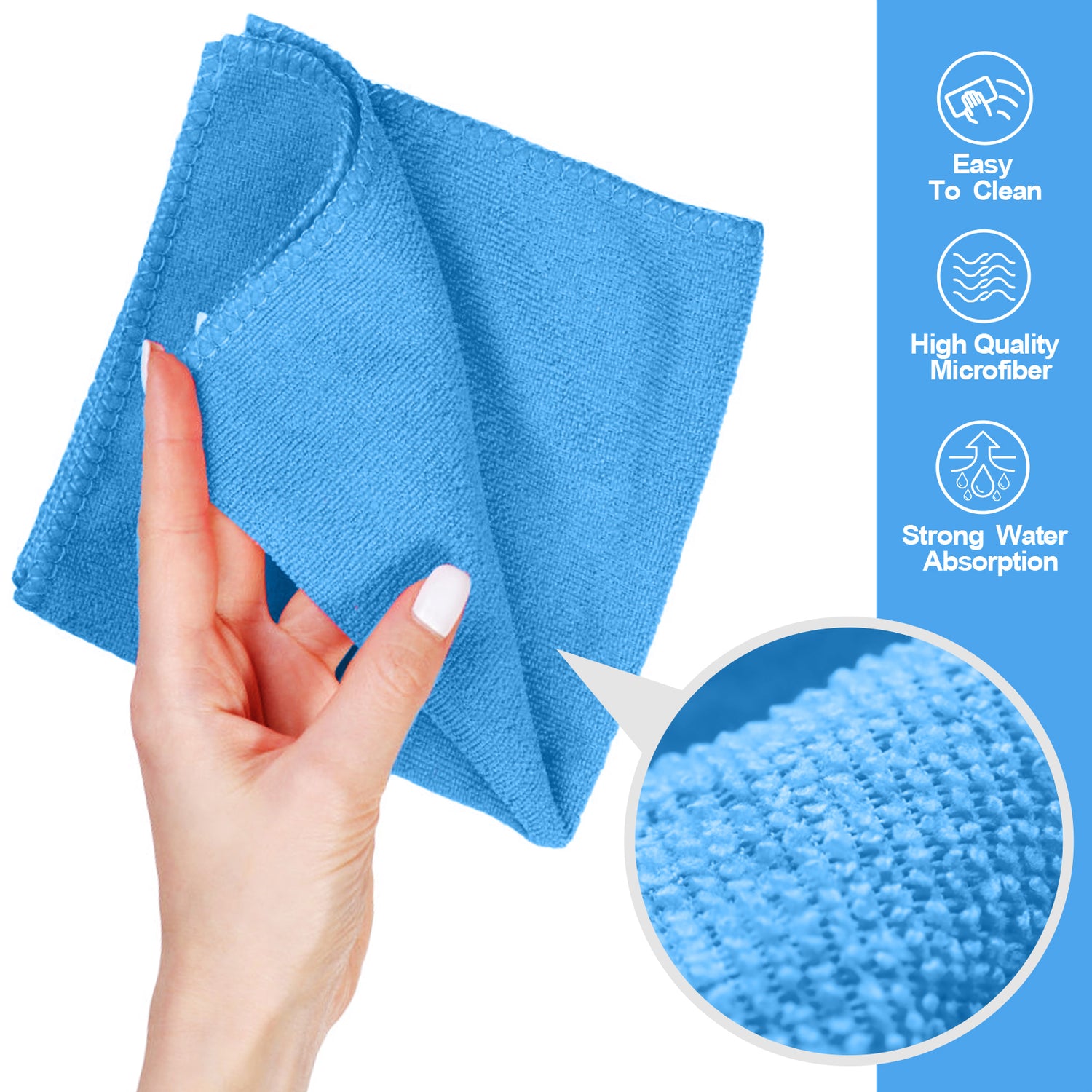 Masthome Microfiber Dust Cleaning Cloth 4 Colors - 48PCS