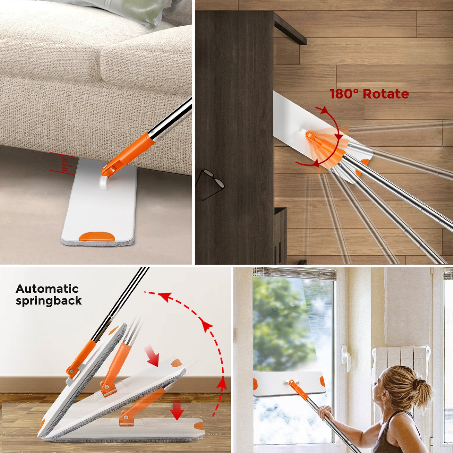 Masthome Sewage Separate Floor Flat Mop - 6 Mop Pads