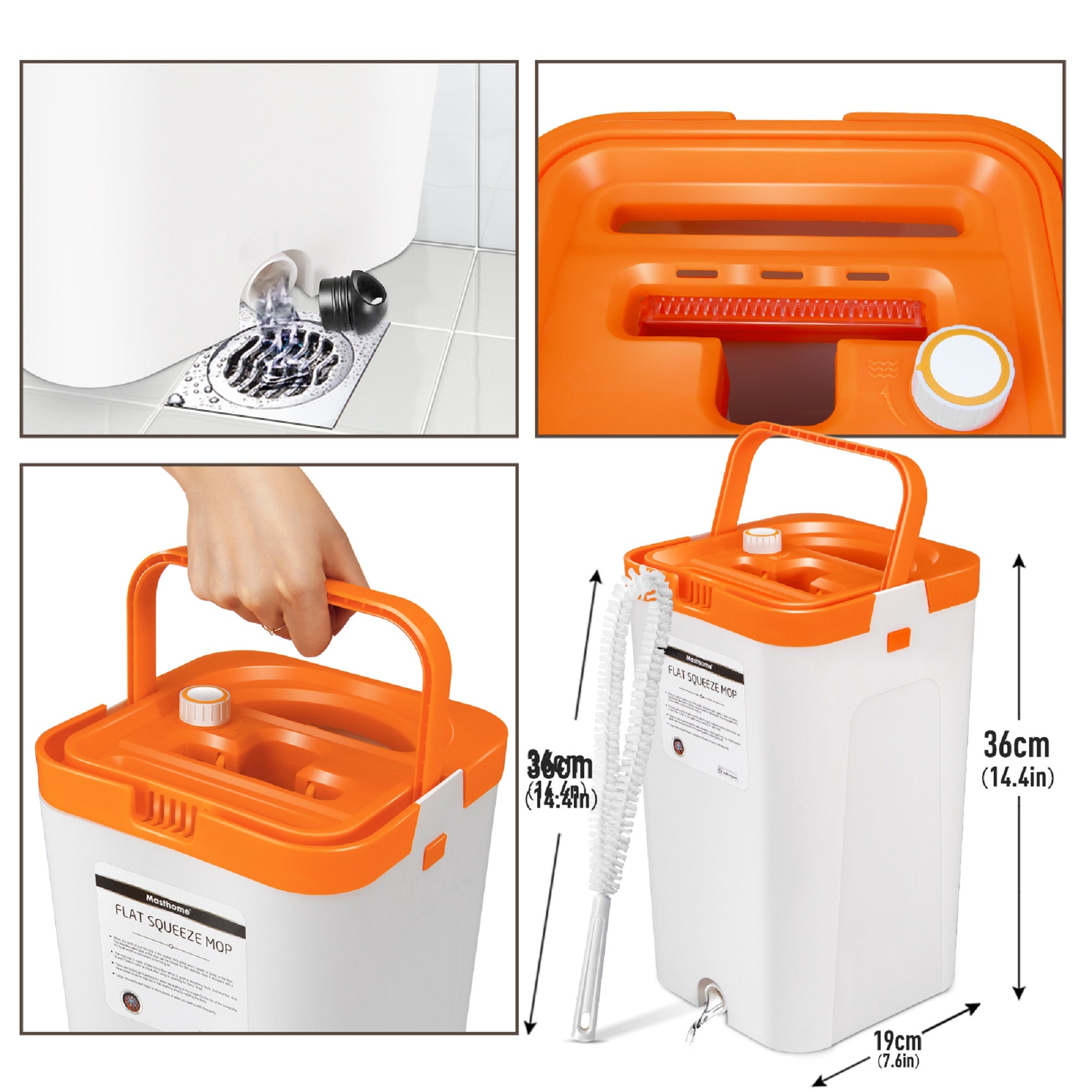 Masthome Sewage Separate Floor Flat Mop - 6 Mop Pads