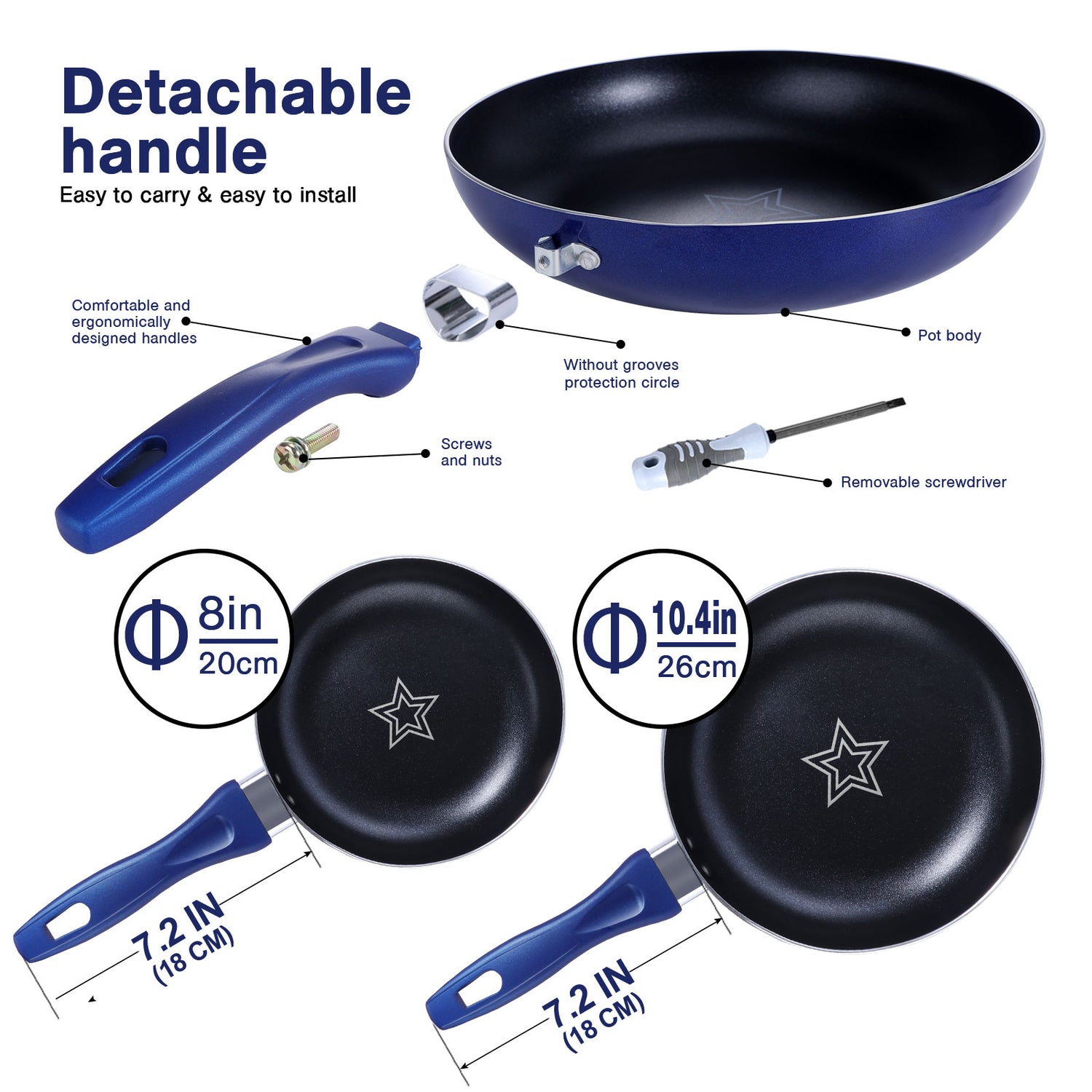 Masthome 11" Aluminum Frying Pan Set