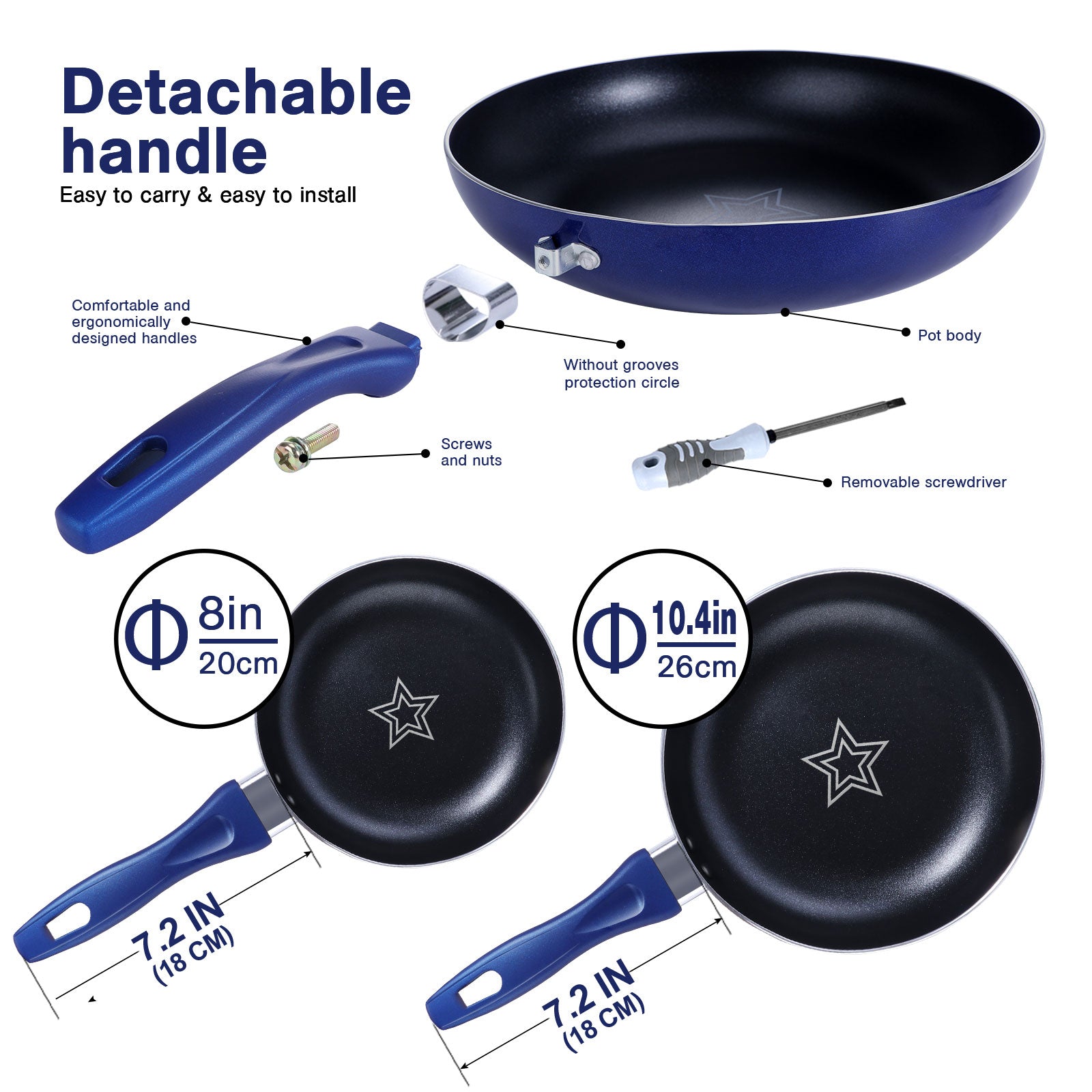 Masthome 11" Aluminum Frying Pan Set