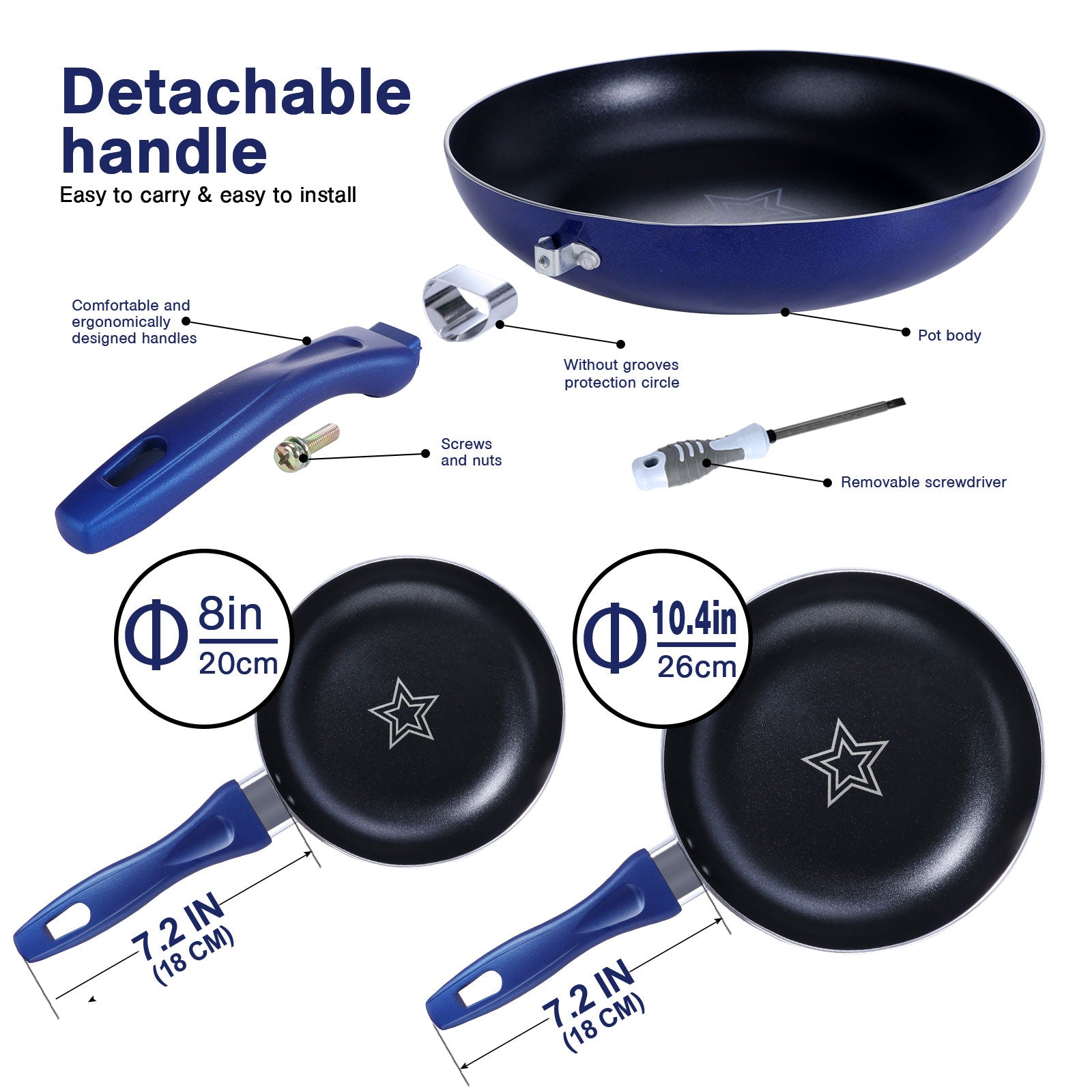 Masthome 11&quot; Aluminum Frying Pan Set