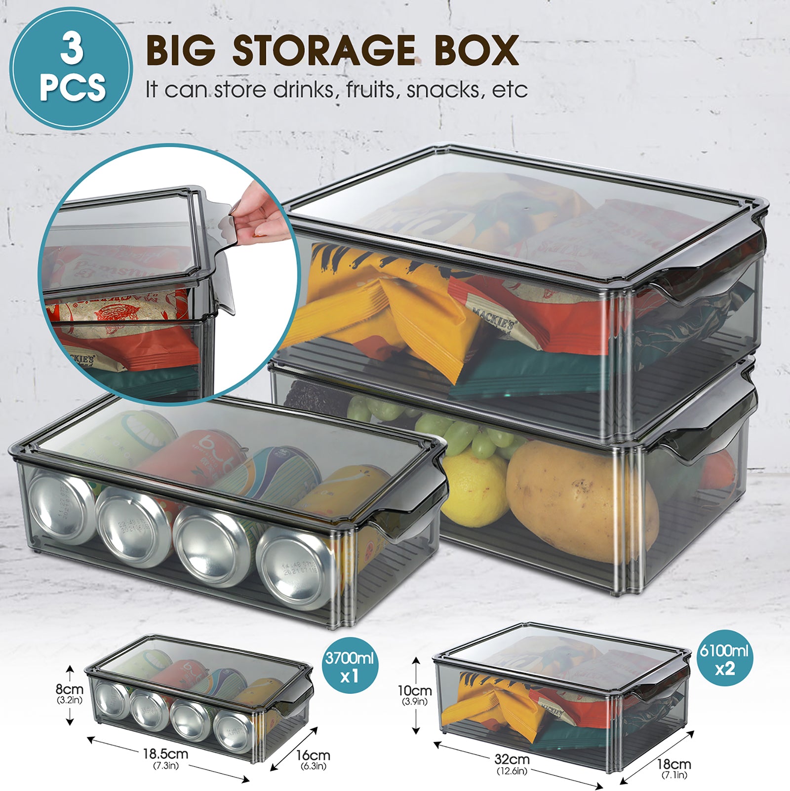 Masthome 9-Piece Fridge Storage Organizer with Egg Tray