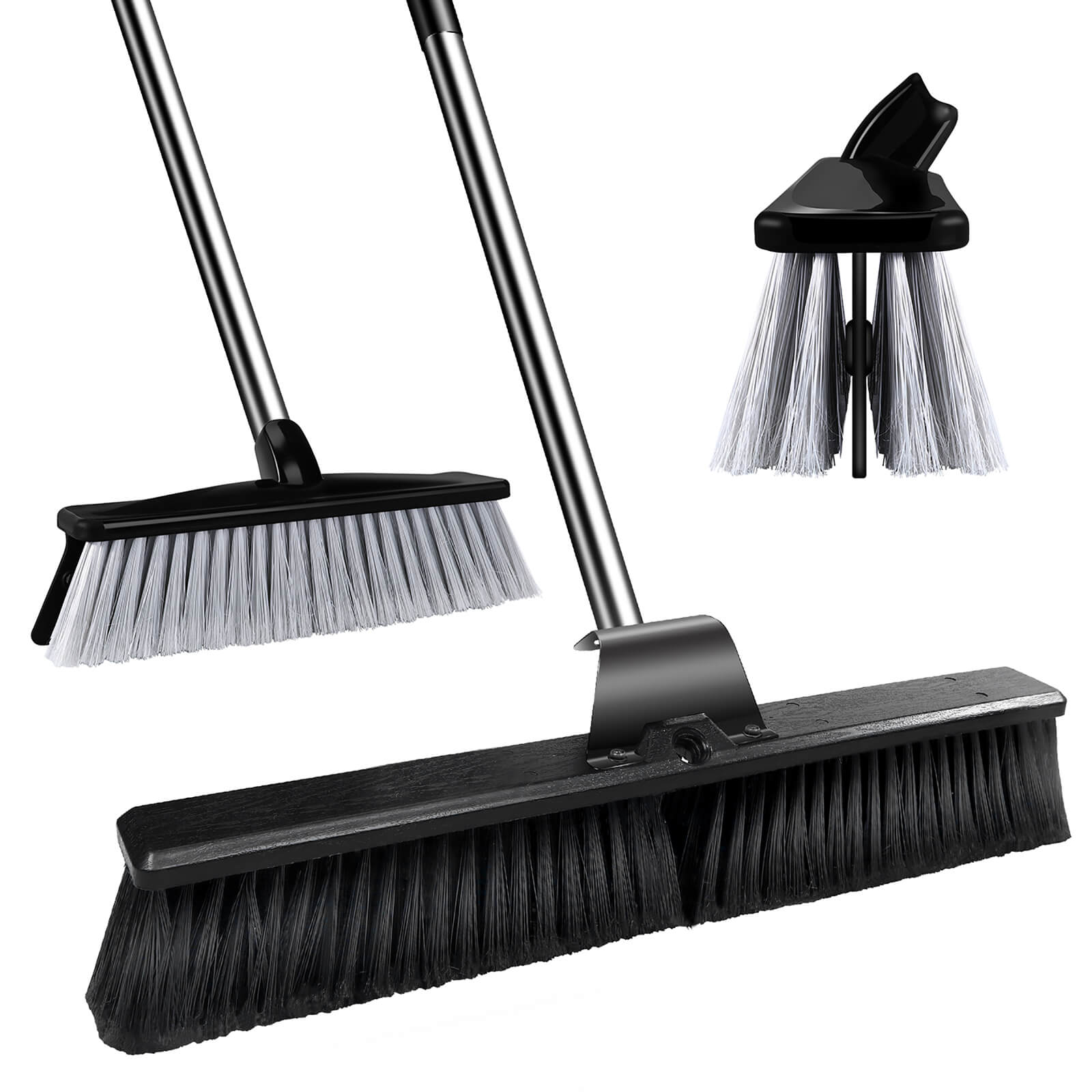 Masthome Outdoor Push Broom with Broom Head