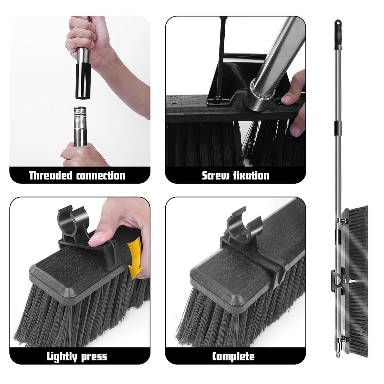 Masthome Outdoor Push Broom with Broom Head