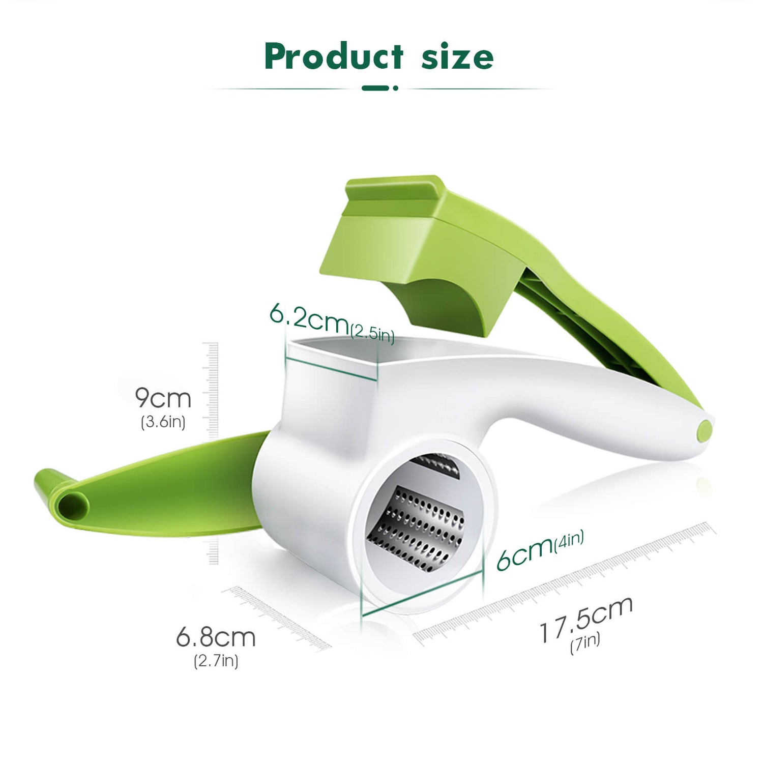 Rotary Cheese Graters Manual Handheld Cheese Cutter with Stainless