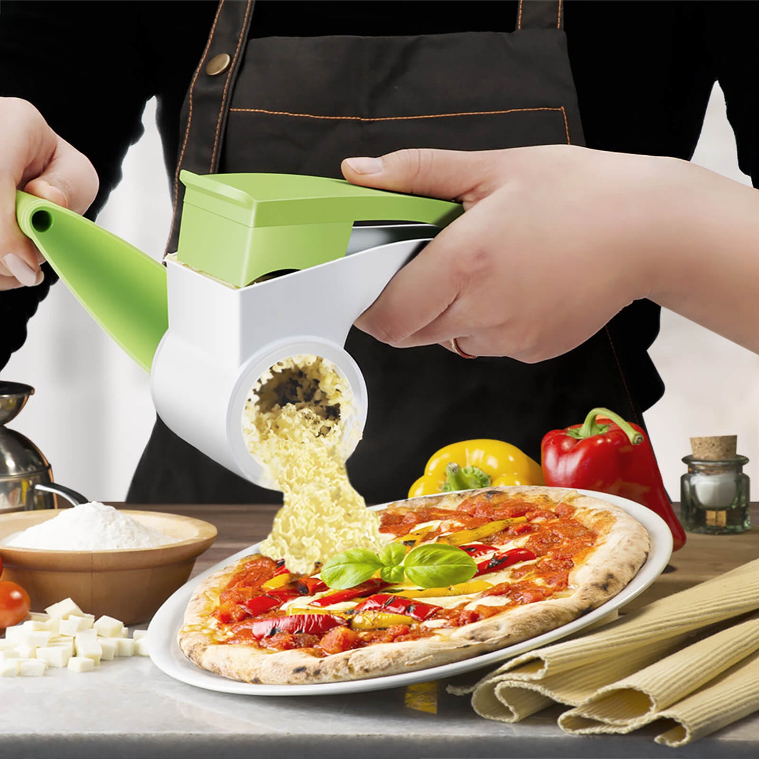 Rotary Cheese Grater Manual Handheld Cheese Grater With Stainless
