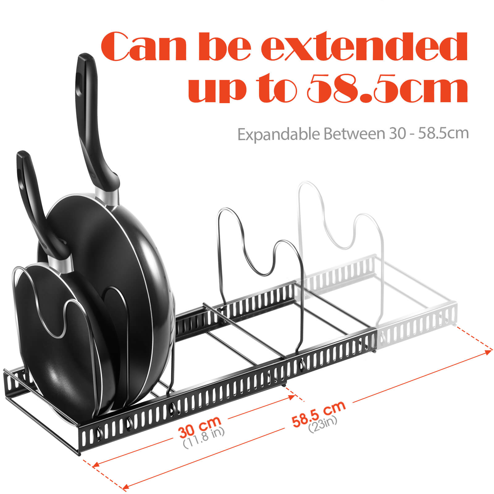 Masthome 7 Compartment Adjustable Pot and Pan Rack