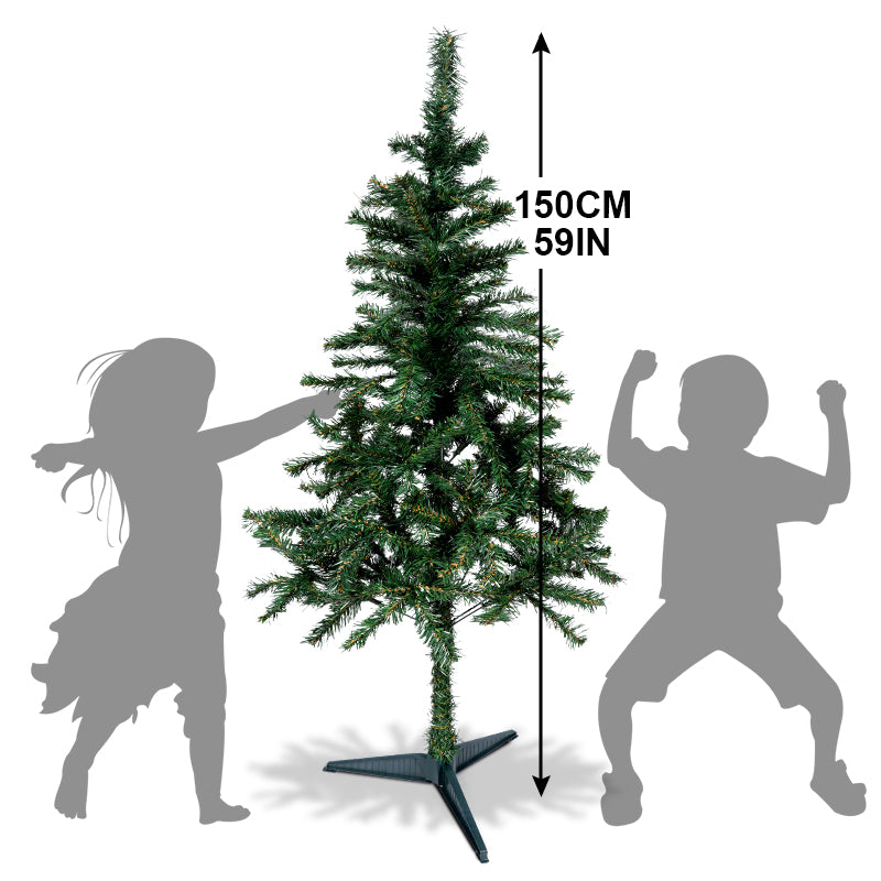 5ft Lifelike Green Spruce Artificial Christmas Tree with Foldable Stand - Perfect for Home, Office &amp; Mardi Gras Decor | No Lights Needed, Christmas Decor