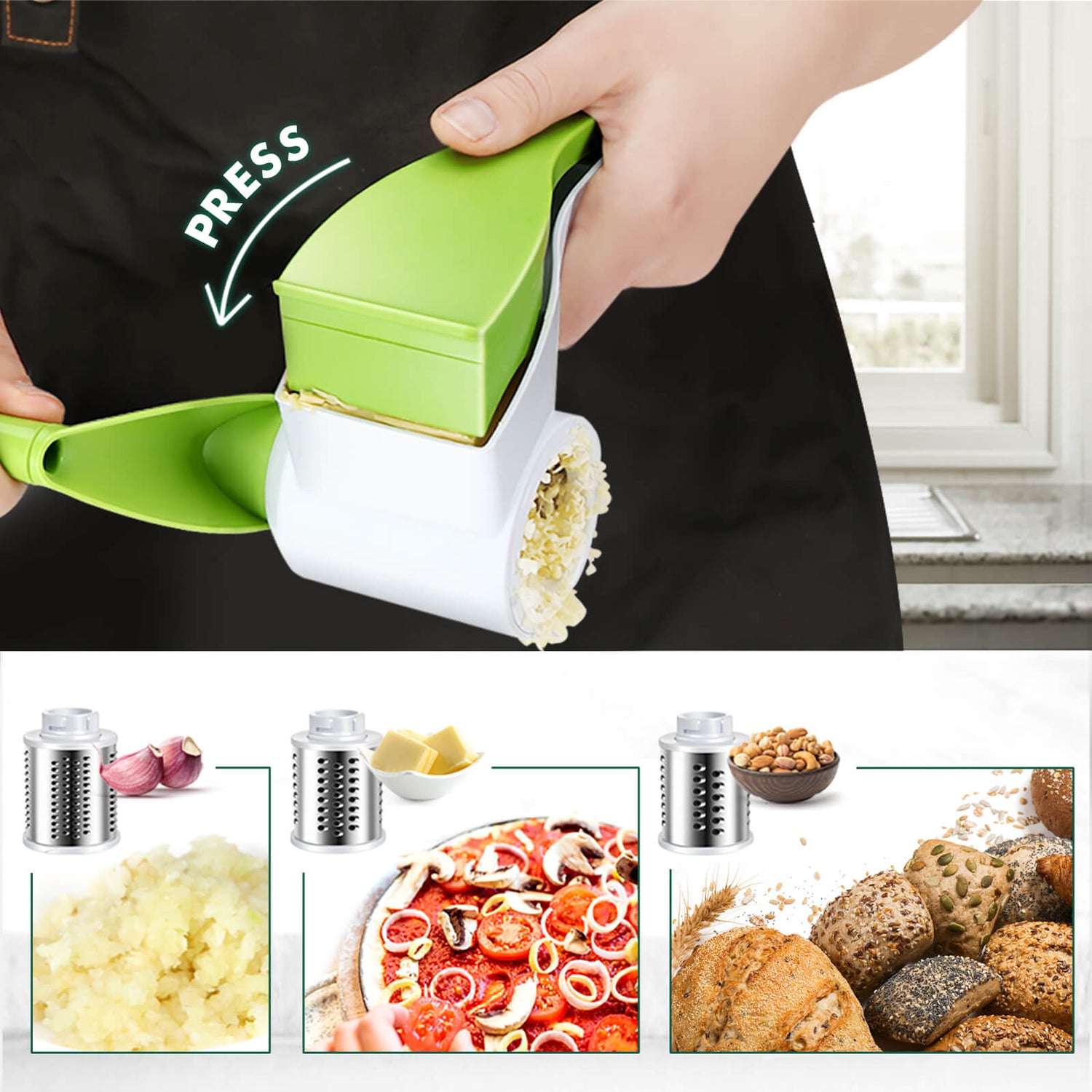 Masthome Manual Handheld Rotary Cheese Grater