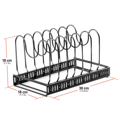 Masthome 7 Compartment Adjustable Pot and Pan Rack