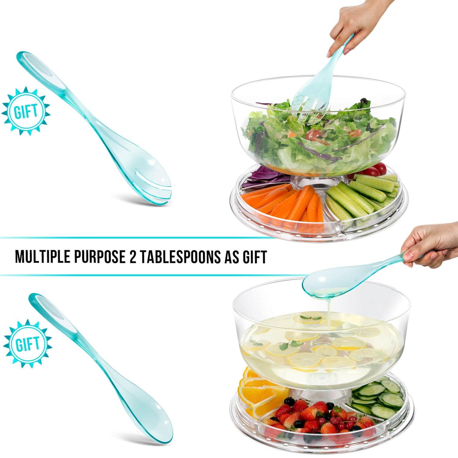 Masthome  6 in 1 Acrylic Cake Stand Salad Plates