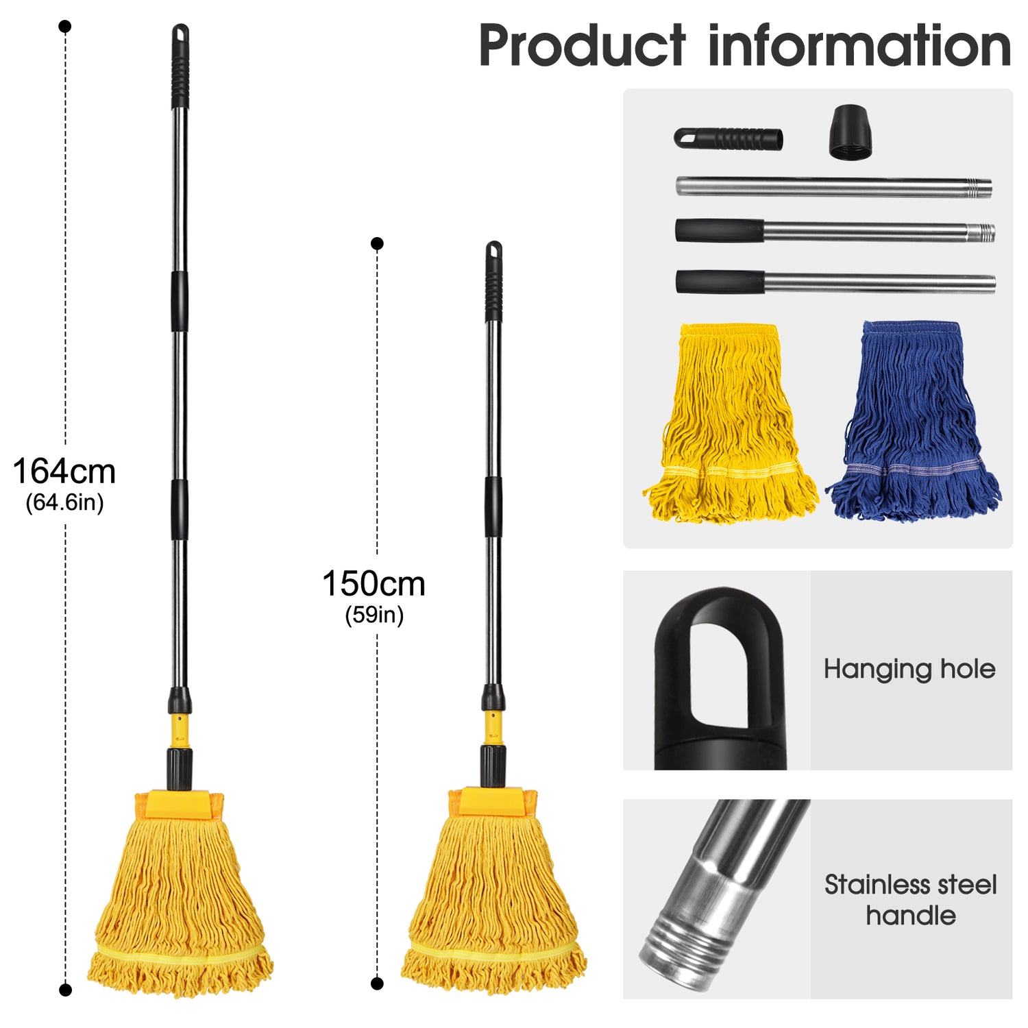 Commerical Mop, Heavy Dust Mop Yellow and Blue