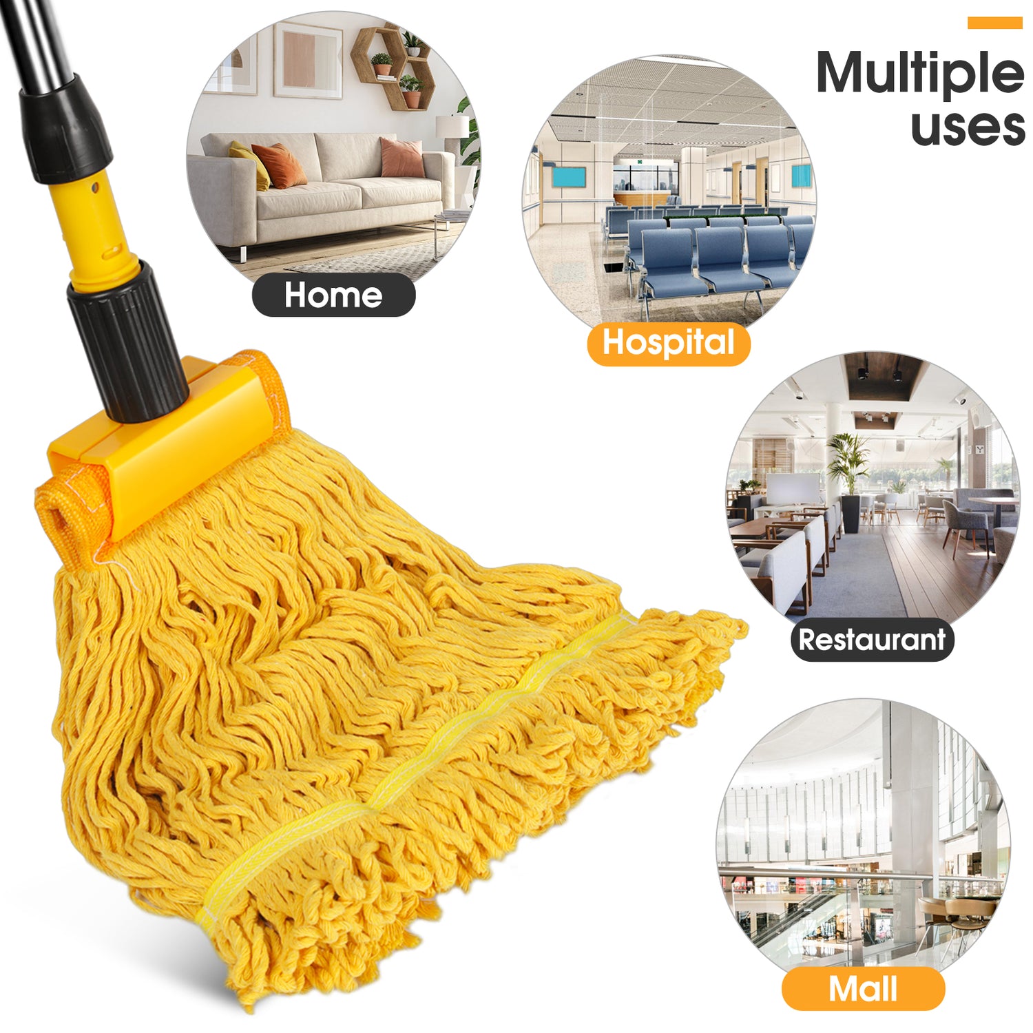 Commerical Mop, Heavy Dust Mop Yellow and Blue