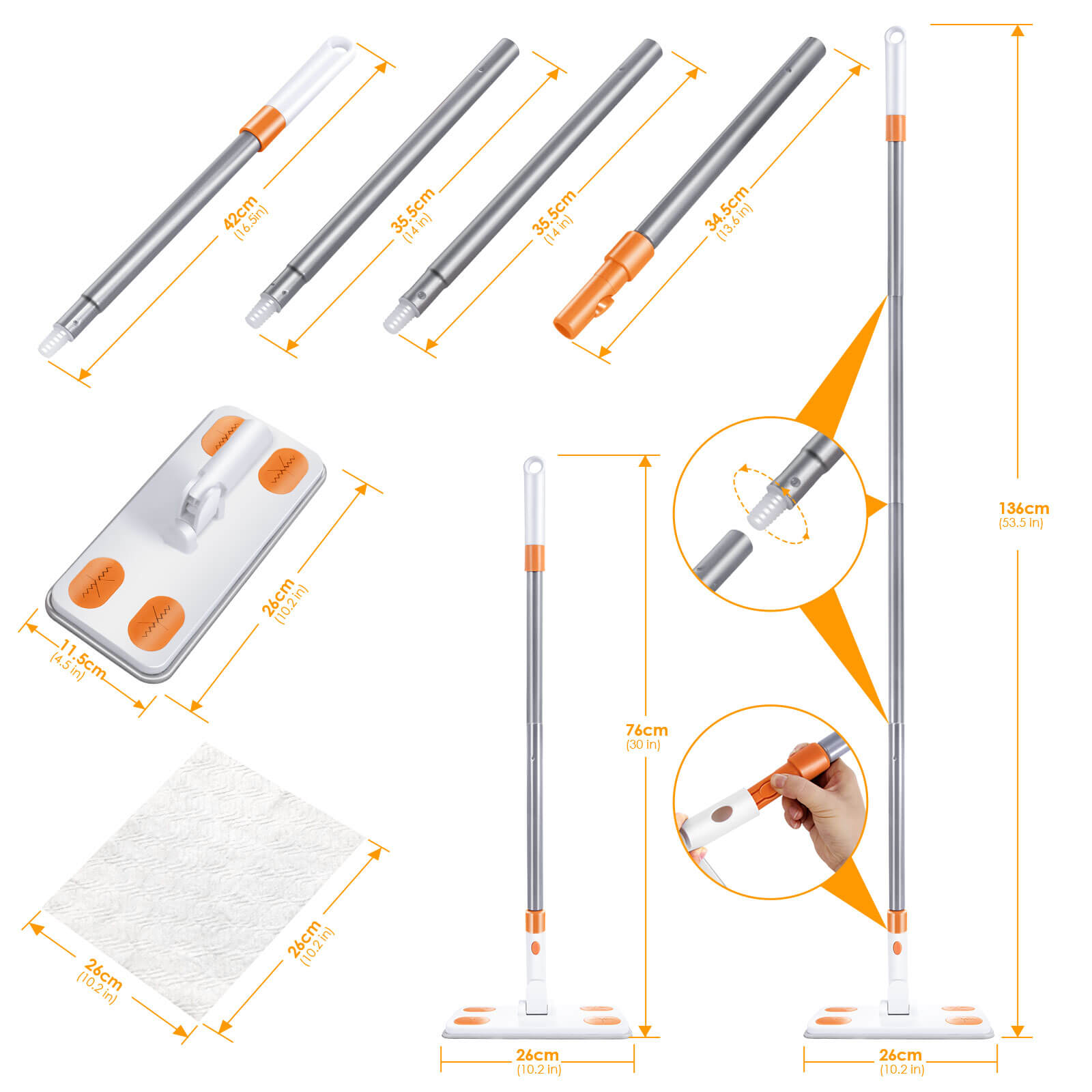 Masthome Disposable Mop with 10 Refills