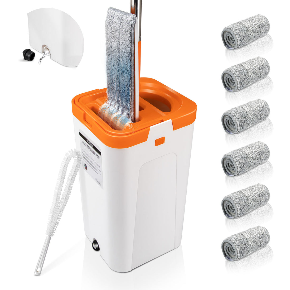 Masthome Sewage Separate Floor Flat Mop - 6 Mop Pads