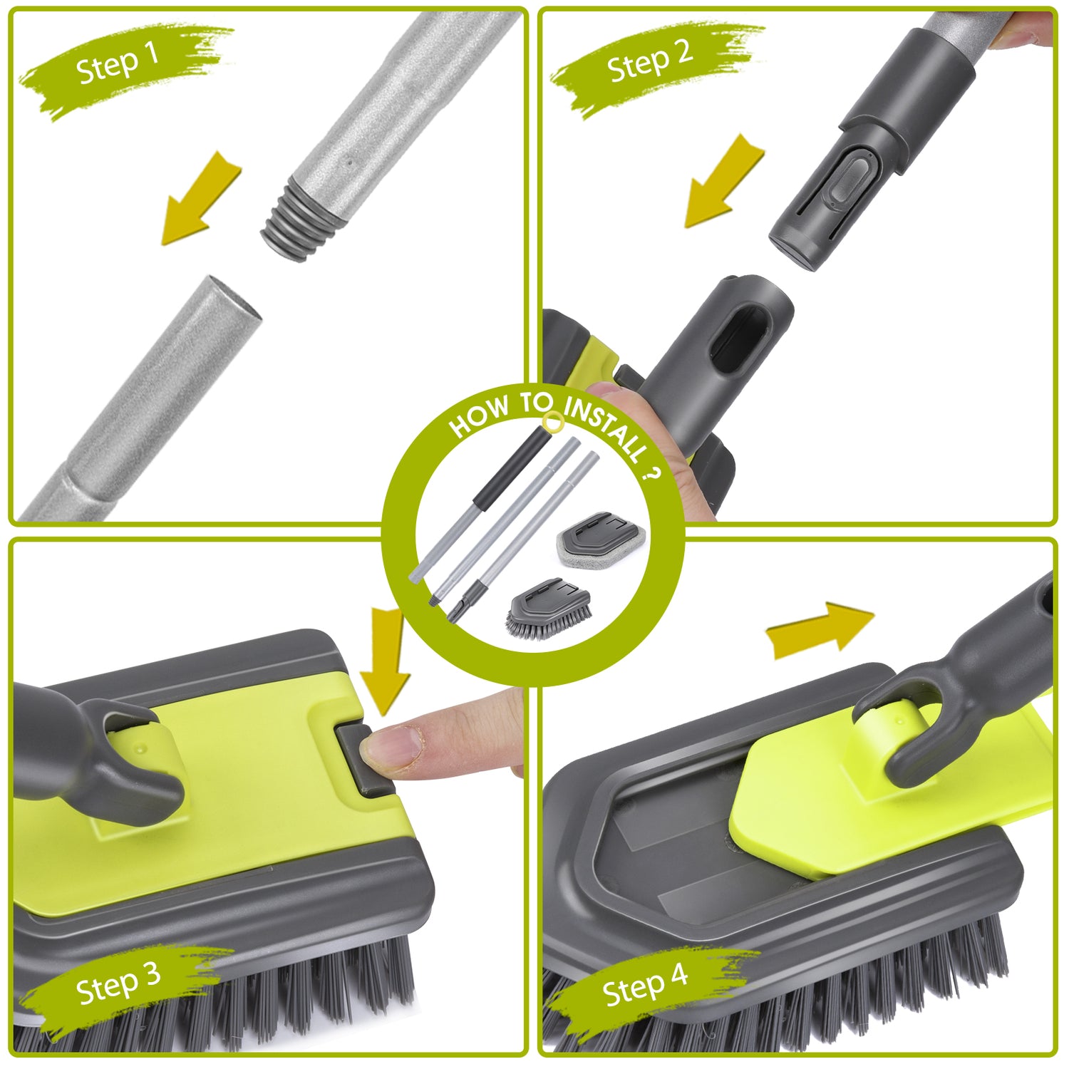 2 in 1 Floor Scrubber Brush,Tile Cleaning Brush