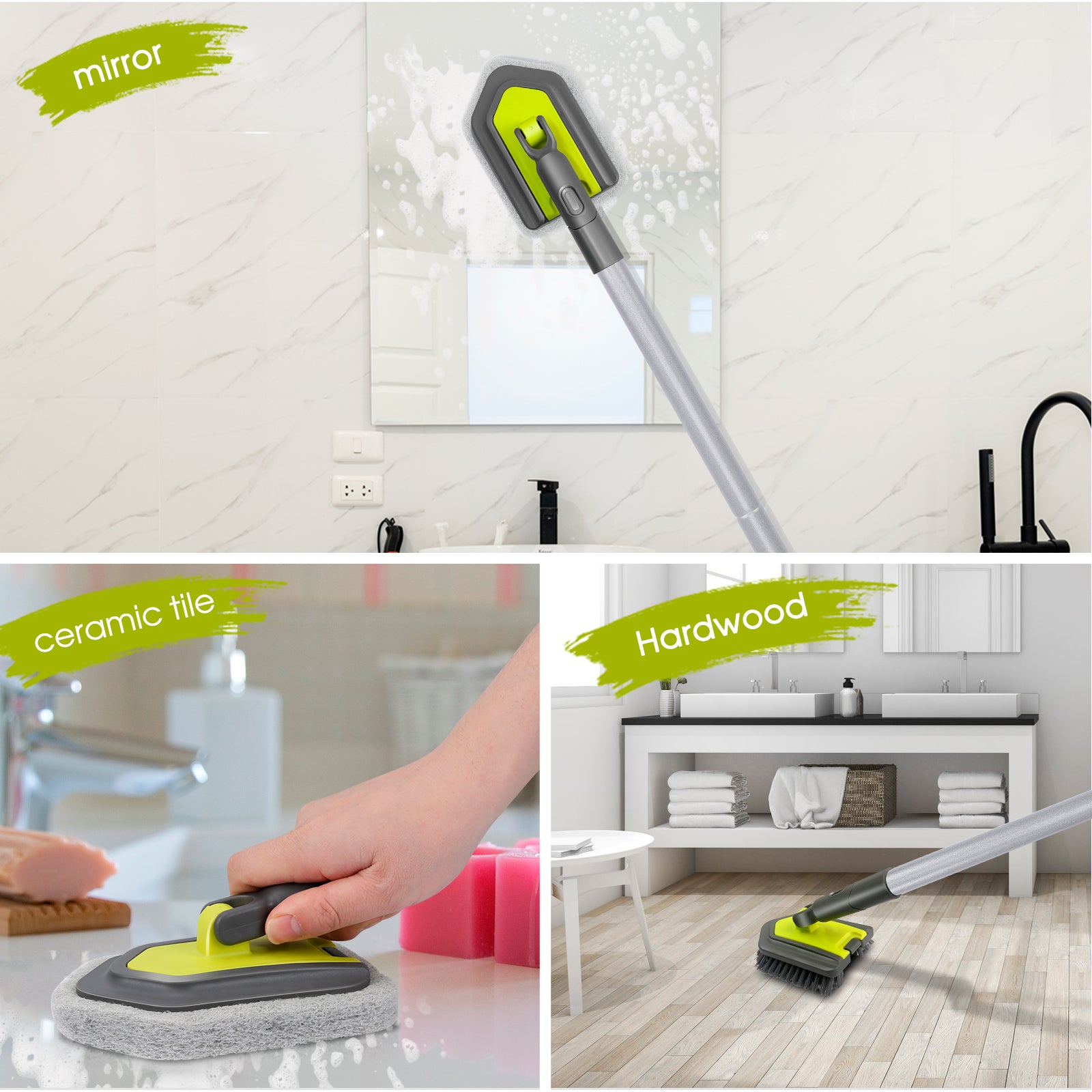 2 in 1 Floor Scrubber Brush,Tile Cleaning Brush