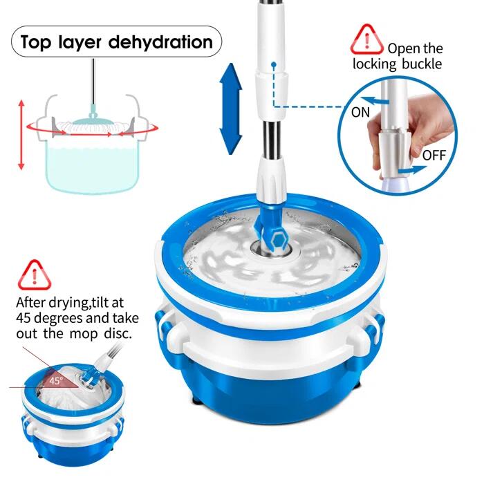 Masthome 2 in 1 Spin Mop and Bucket with 3 Refills