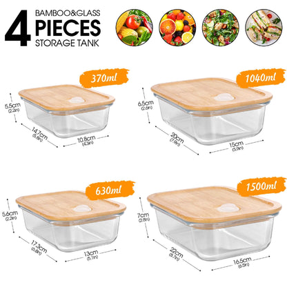 Masthome Glass Food Storage Containers with Lid