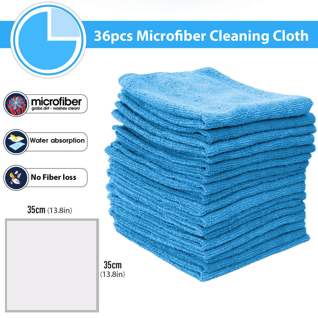 Masthome Microfiber Dust Cleaning Cloth - 36 PCS