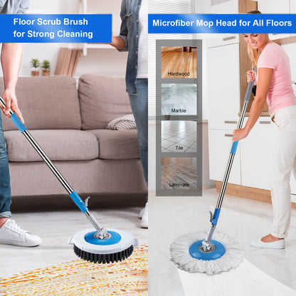 Masthome Spin Mop and Bucket with 5 Mop Pads Refills