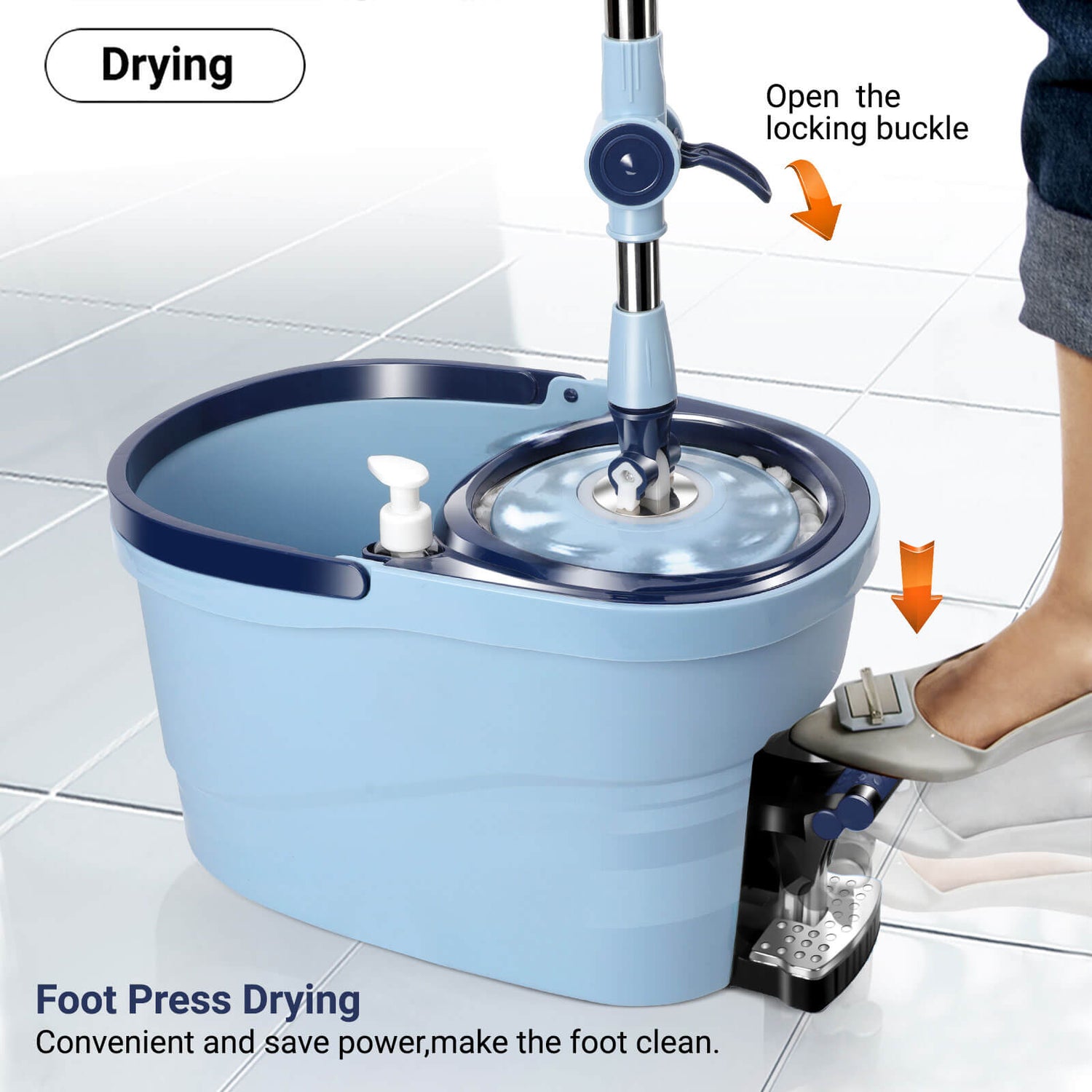 Easy Wring Microfiber Spin Mop Bucket Set with Foot Pedal | Masthome