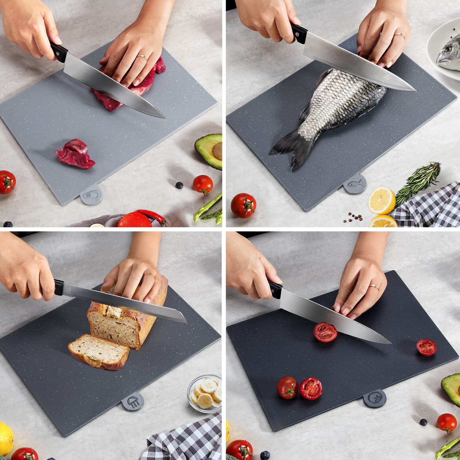 Masthome Stand Plastic Chopping Board Set